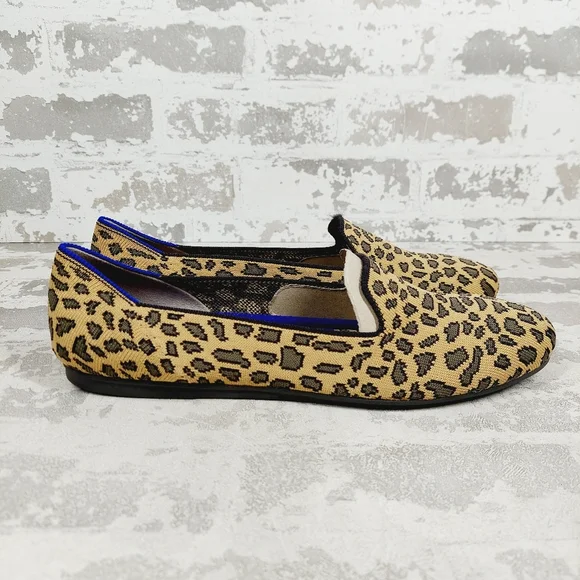 New Rothy's Spotted The Loafer Leopard Print Slip On Round Toe Loafers T433 - Picture 4 of 10
